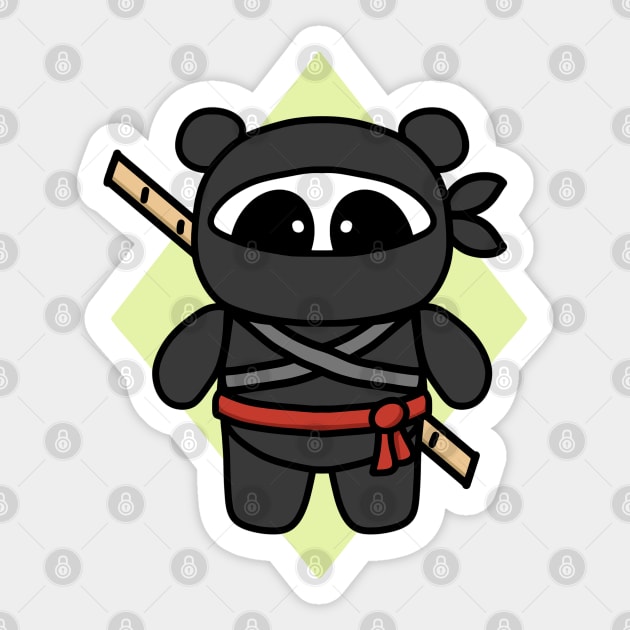 Ninja Panda by Amanda Roos Sticker by 1000 Pandas